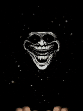a troll face is surrounded by a matrix pattern