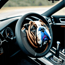 Steering Wheel Funny GIF - Steering Wheel Funny Bulldog GIFs