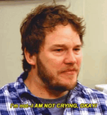 I Am Not Crying Chris Pratt GIF