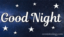 a poster that says good night with stars on it