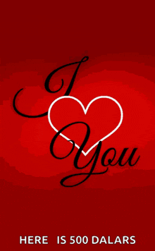 a red background with the words i love you