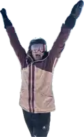 a person wearing a helmet and goggles with the word burton on their pants