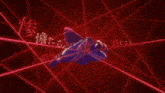 a purple object is surrounded by red lines with chinese writing on it