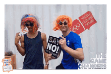 say no to doping dancing shaking smiling olympic glasses
