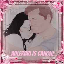 a picture of a man kissing a woman with adlerbri is canon written on the bottom