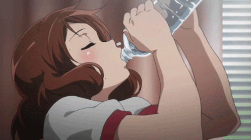 anime gifs michikoandhatchin  Anime drinks gif Cute anime wallpaper  Purple drinks