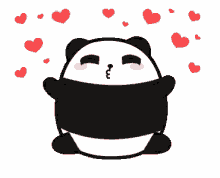 panda love goodnight cute kiss