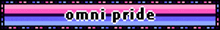 a sign that says omni pride on a pink and blue background