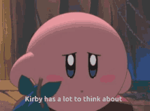 Kirby Think GIF - Kirby Think Sad GIFs
