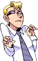 a cartoon of a man wearing a tie and glasses