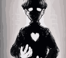 a drawing of a person with a heart on their chest