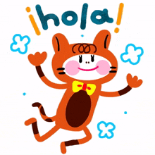 brown cat spanish hola greetining