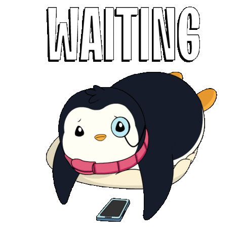 Bored Penguin Sticker - Bored Penguin Waiting Stickers