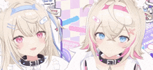 a girl with a bandage on her head is next to another girl with a choker