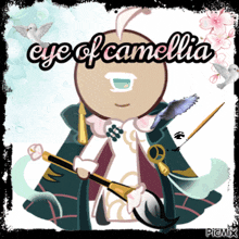 a picture of a cookie with the name eye of camellia
