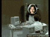 a make gifs at gifsoup.com animated image of a man in a panda costume