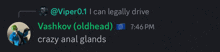 a screenshot of a conversation between vashkov and viper 0.1