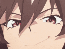a close up of a person 's face with a slight smile on their face