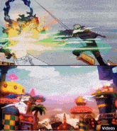 a cartoon of a man shooting a gun with the words videos below
