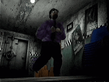 a room with posters on the wall that say bon 's burger