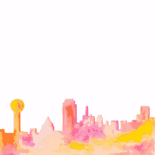 dallas texas watercolor colorsnack city cityscape