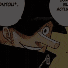 a close up of a cartoon character with a long nose and a hat .