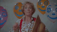 excited hype balloons party julie andrews