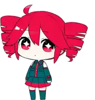 a drawing of a girl with red hair