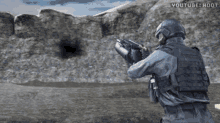 a video of a soldier shooting a gun with youtube hoot written on the bottom right