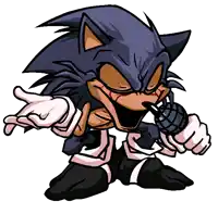a cartoon of sonic the hedgehog holding a microphone with his mouth open