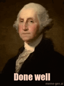a portrait of george washington with the caption done well meme-gen.ai