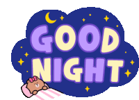 a sign that says good night with a bear sleeping in a bed