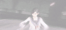 a girl in a school uniform is holding a sword