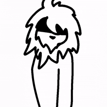 a black and white drawing of a person with a beard