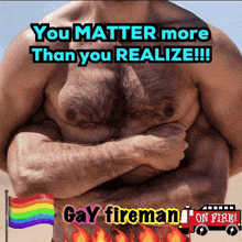 a picture of a shirtless man with the words " you matter more than you realize "