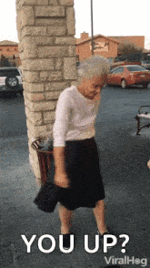 Viralhog Grandma Dance GIF - Viralhog Grandma Dance Back Pack Dance GIFs