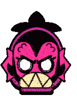a cartoon of a monkey with a speech bubble on its head .