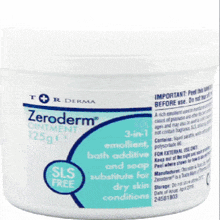 a container of zeroderm ointment contains sls free