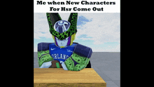 a cell from dragon ball z is sitting at a table