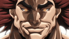 a close up of a cartoon character 's face with orange eyes