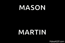 a close up of a ford logo with the name mason martin on it