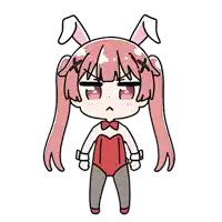 a drawing of a girl in a bunny suit