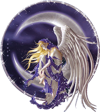 Moon Angel Sticker - Moon Angel Wings Stickers