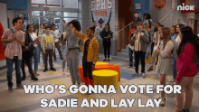 Whos Gonna Vote For Sadie And Lay Lay Sadie GIF - Whos Gonna Vote For Sadie And Lay Lay Lay Lay Sadie GIFs