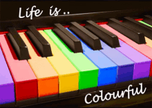 Lfe Is Colorful Rainbow GIF - Lfe Is Colorful Rainbow Piano GIFs