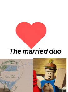a poster with a heart and the words the married duo on it