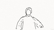 a black and white drawing of a man 's back with his arms outstretched .