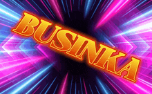 a brightly colored background with the word businka