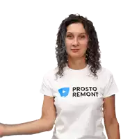 a woman wearing a white t-shirt with prosto remont on it