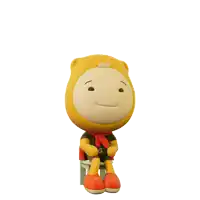 a cartoon character with the word clapping behind it
